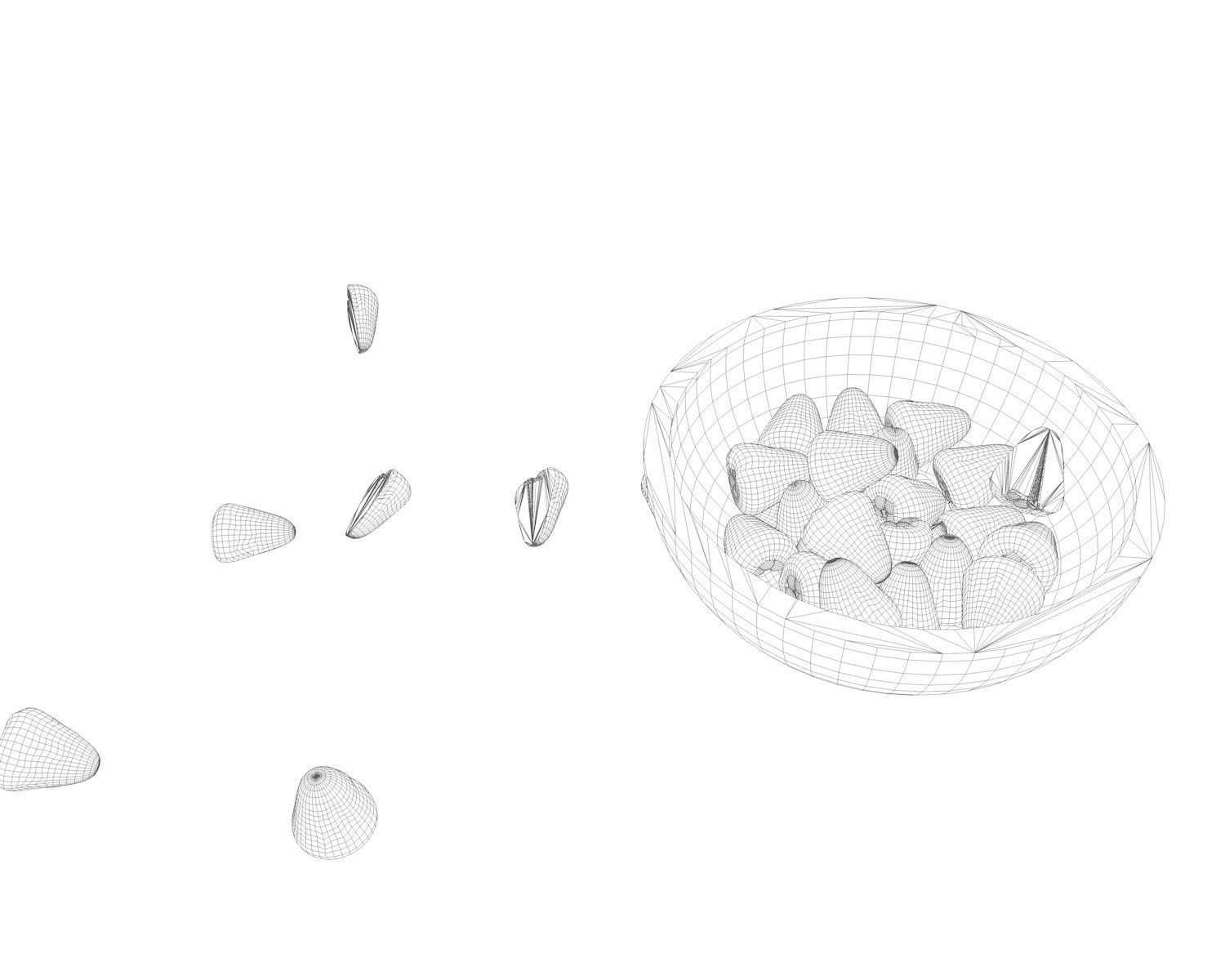 sliced bell apple tropical fruit  on beach 3D model_3