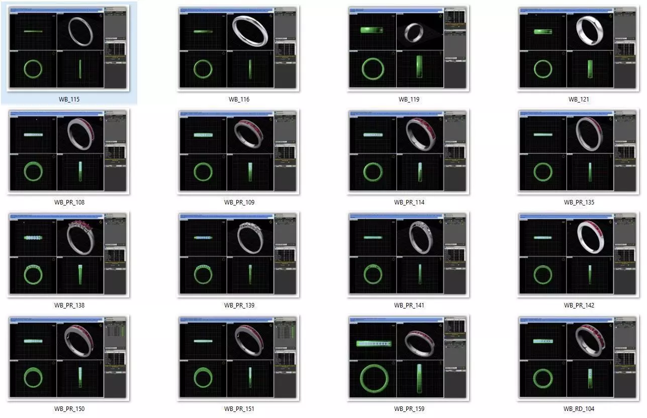 BULK-3DM-WithOut Gems-RING 16 Files 3D print model_0