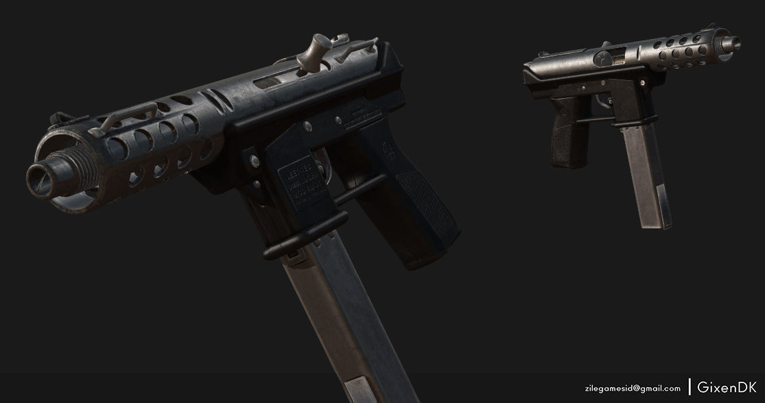 TEC-9 Only for Unity Low-poly 3D model_1