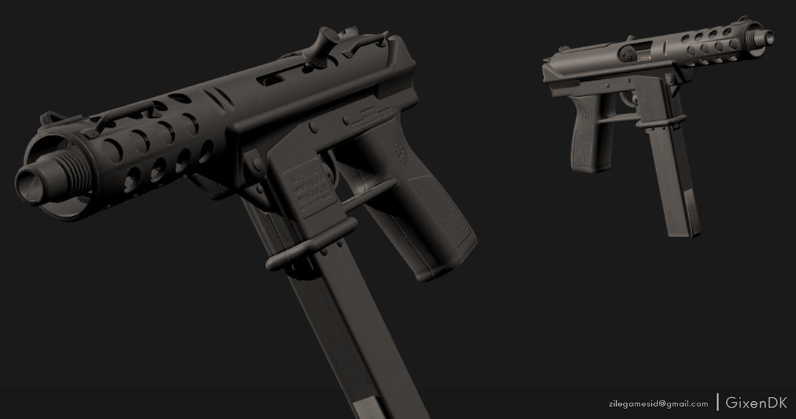 TEC-9 Only for Unity Low-poly 3D model_2