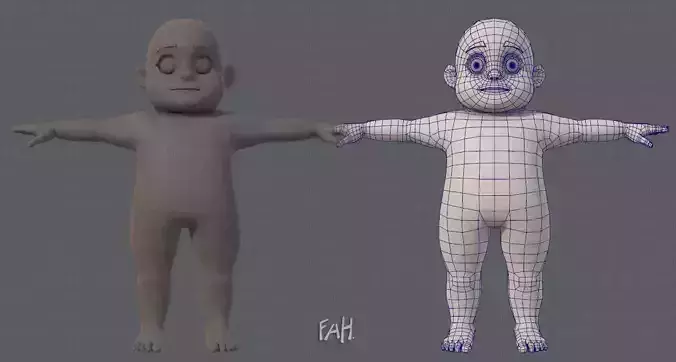 Base mesh fat boy character