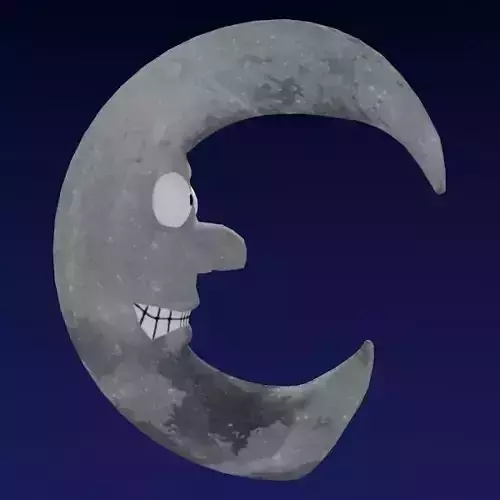 Cartoon Style Moon