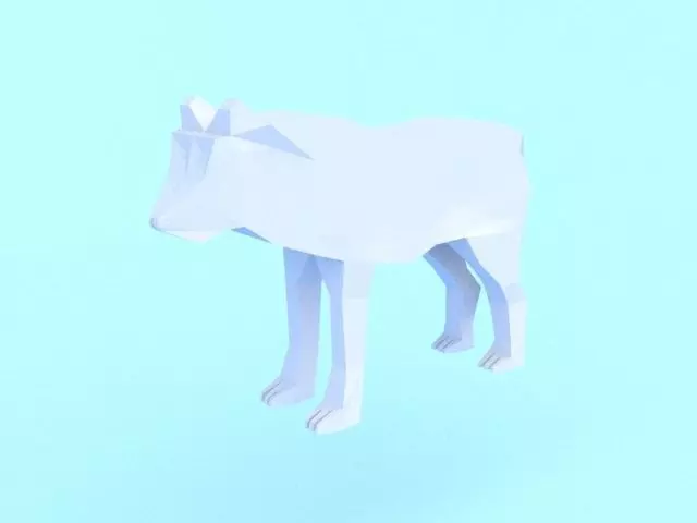 Low poly wolf origami Free low-poly 3D model