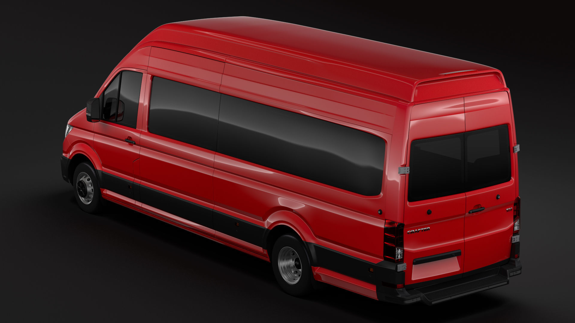 VW Crafter L4H3 Window Van 2018 3D model_9