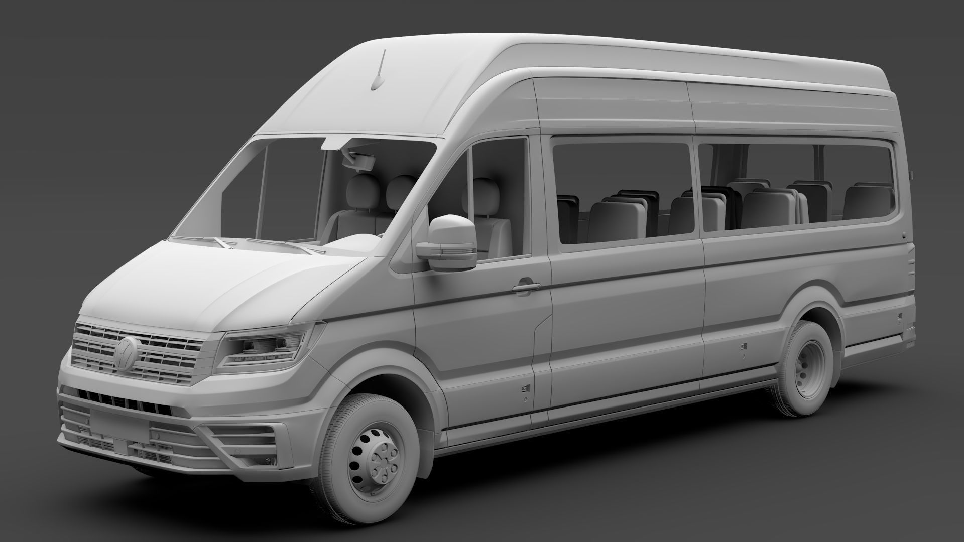 VW Crafter L4H3 Window Van 2018 3D model_12