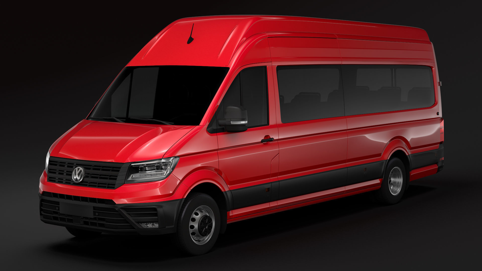 VW Crafter L4H3 Window Van 2018 3D model_3