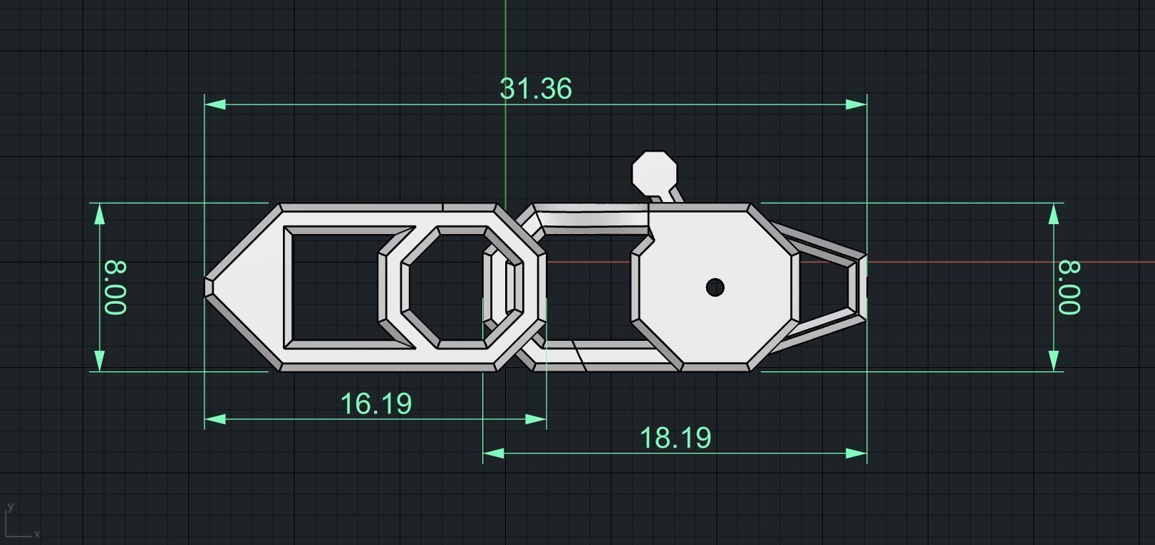 Lock octahedron carabin 3D print model_8