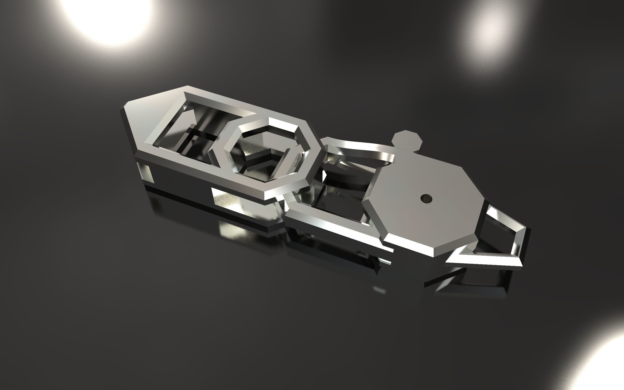 Lock octahedron carabin 3D print model_4