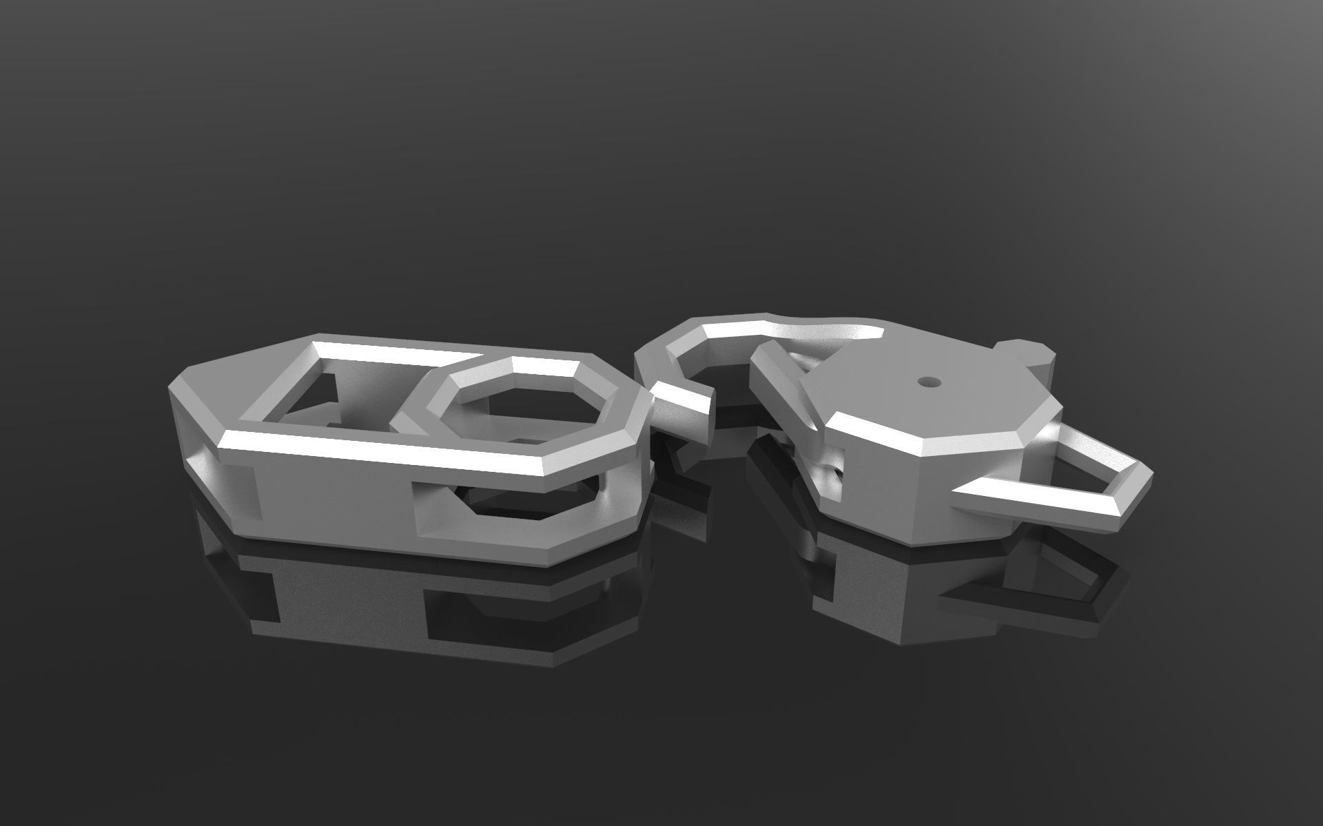 Lock octahedron carabin 3D print model_1