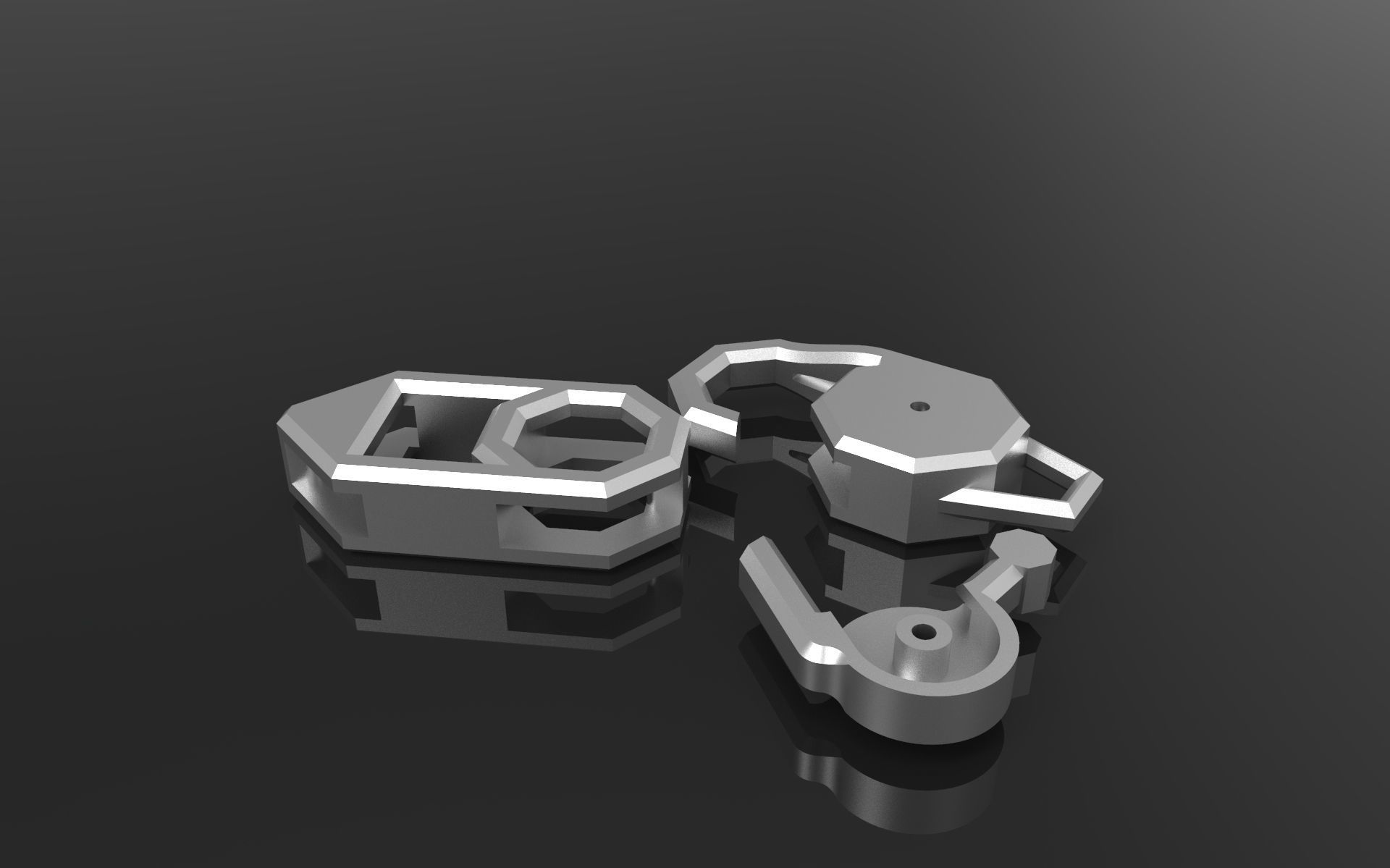 Lock octahedron carabin 3D print model_5