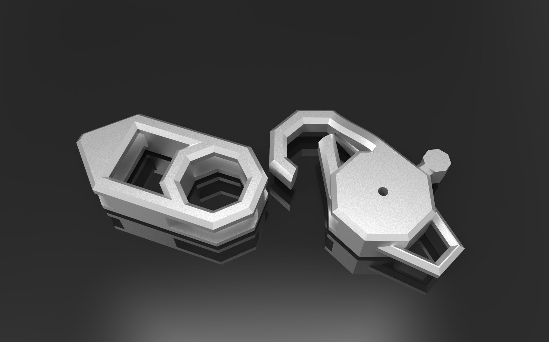 Lock octahedron carabin 3D print model_2