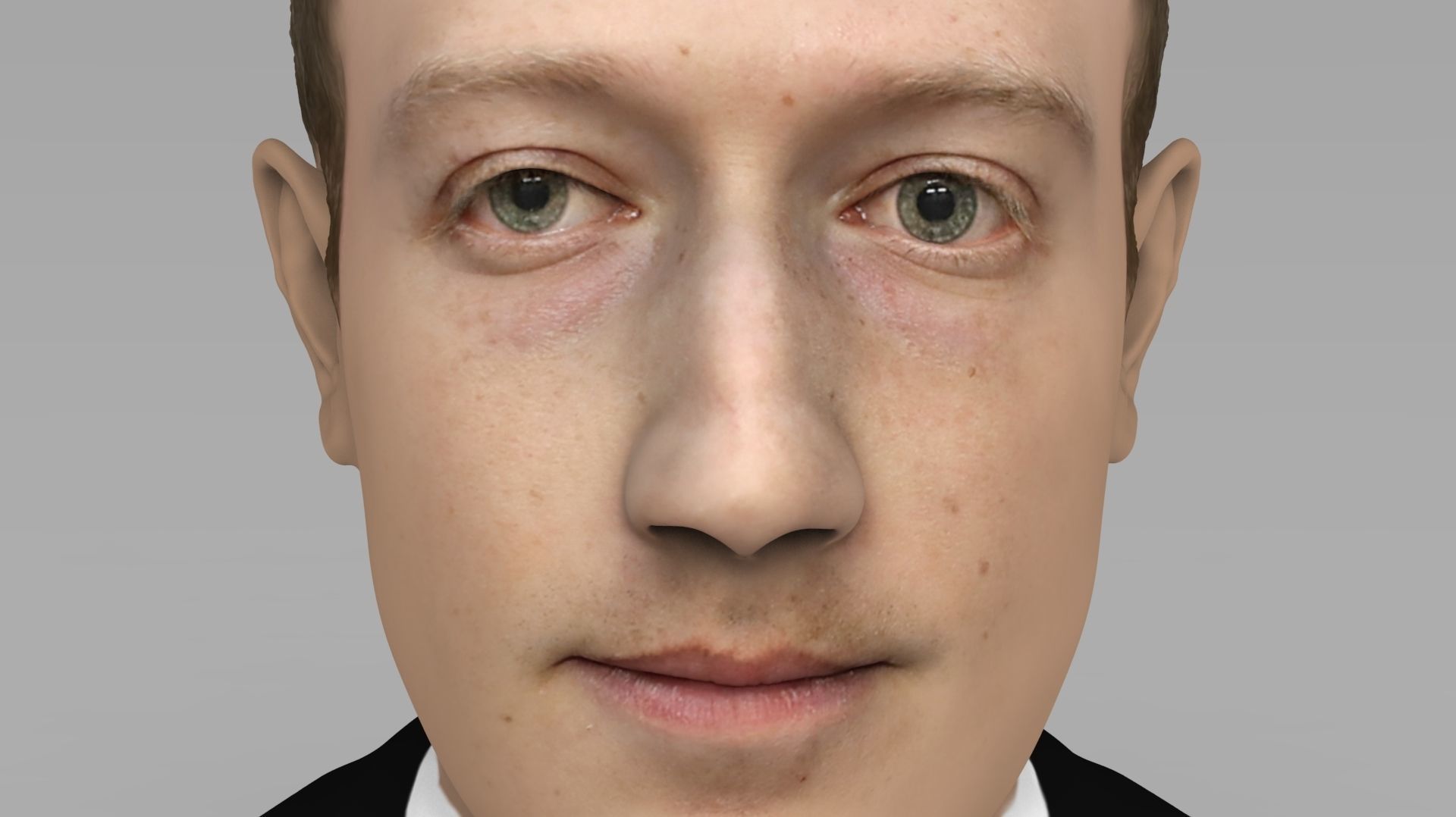 Mark Zuckerberg bust ready for full color 3D printing 3D print model_3