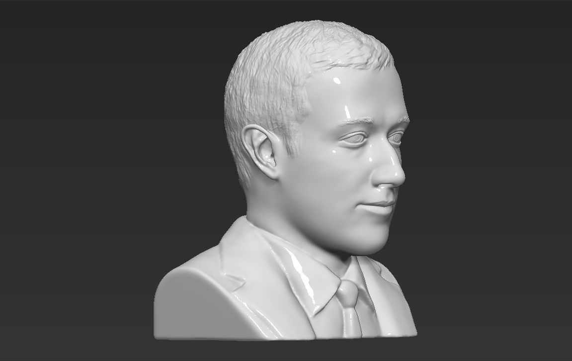 Mark Zuckerberg bust ready for full color 3D printing 3D print model_34