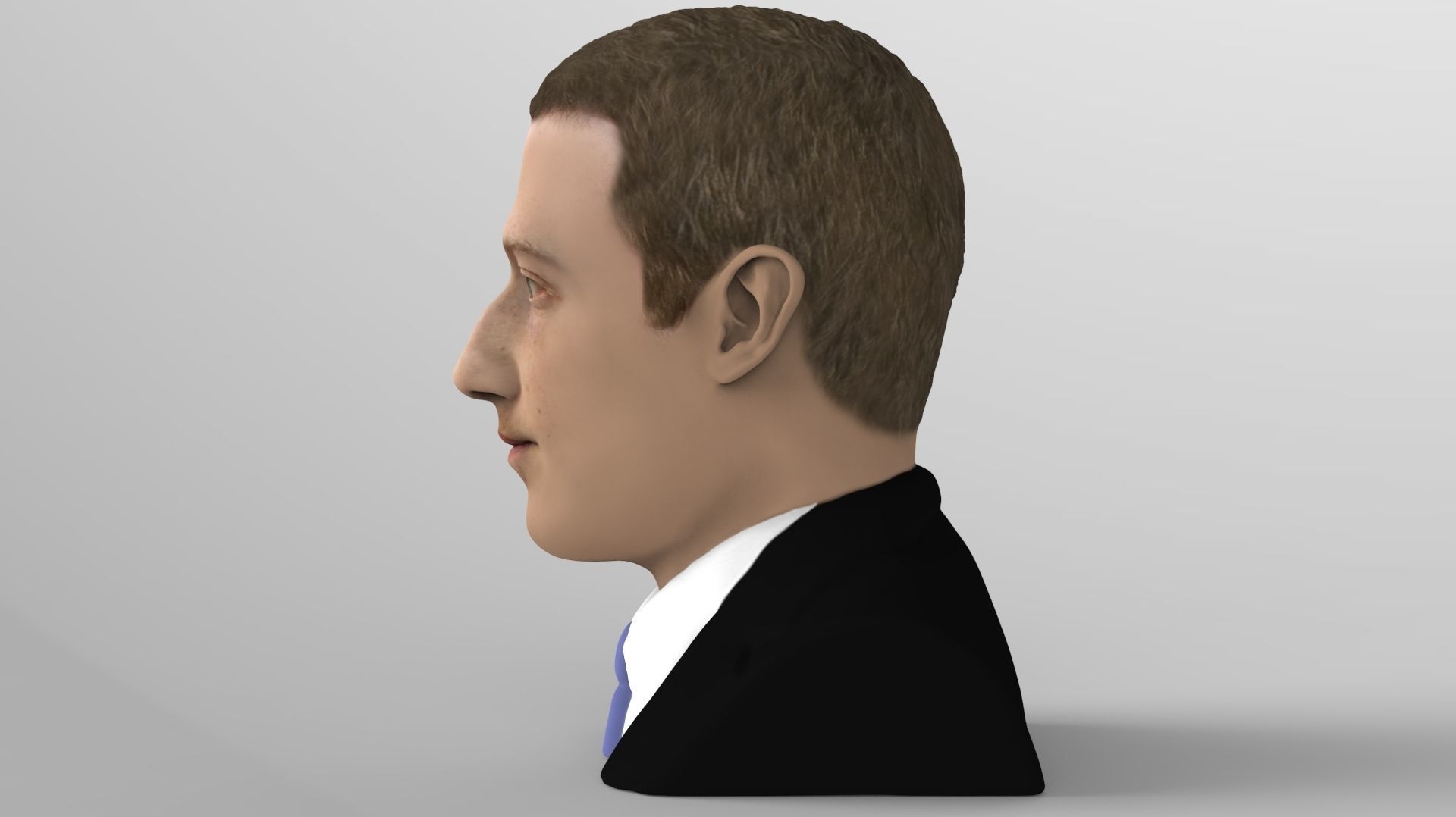 Mark Zuckerberg bust ready for full color 3D printing 3D print model_7