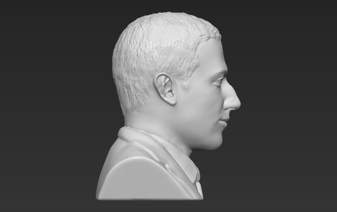 Mark Zuckerberg bust ready for full color 3D printing 3D print model_29