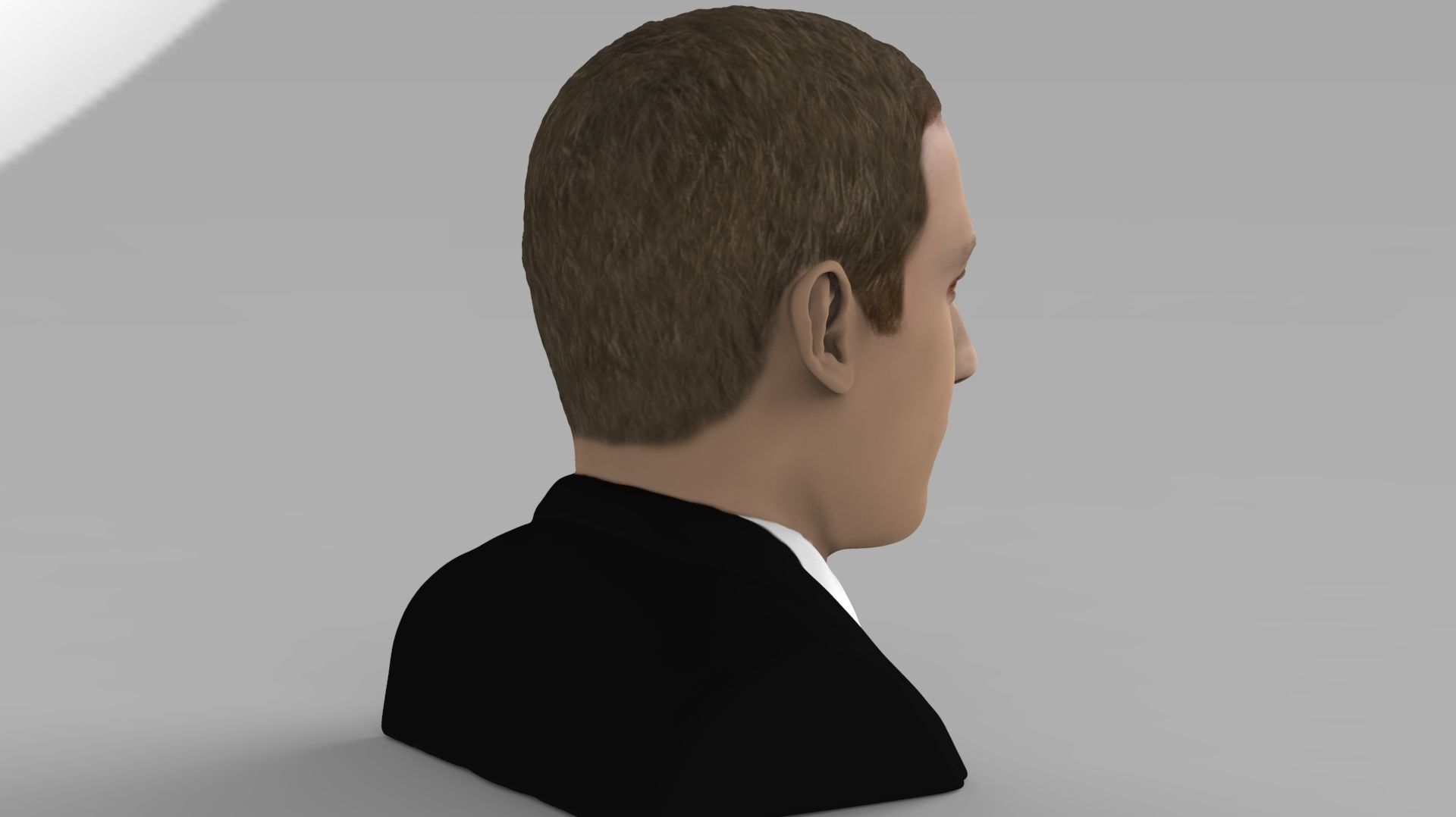 Mark Zuckerberg bust ready for full color 3D printing 3D print model_5