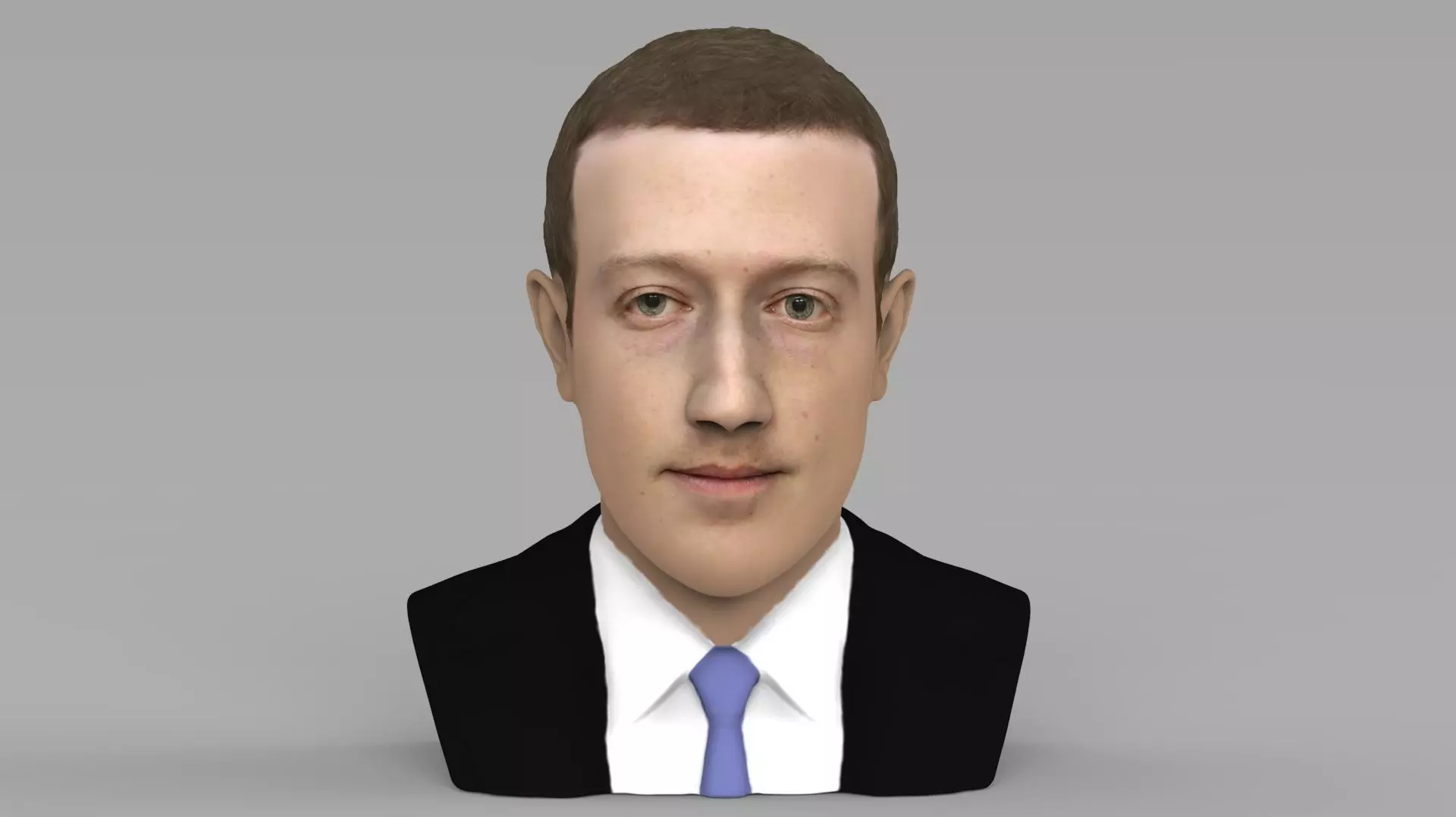 Mark Zuckerberg bust ready for full color 3D printing 3D print model_0