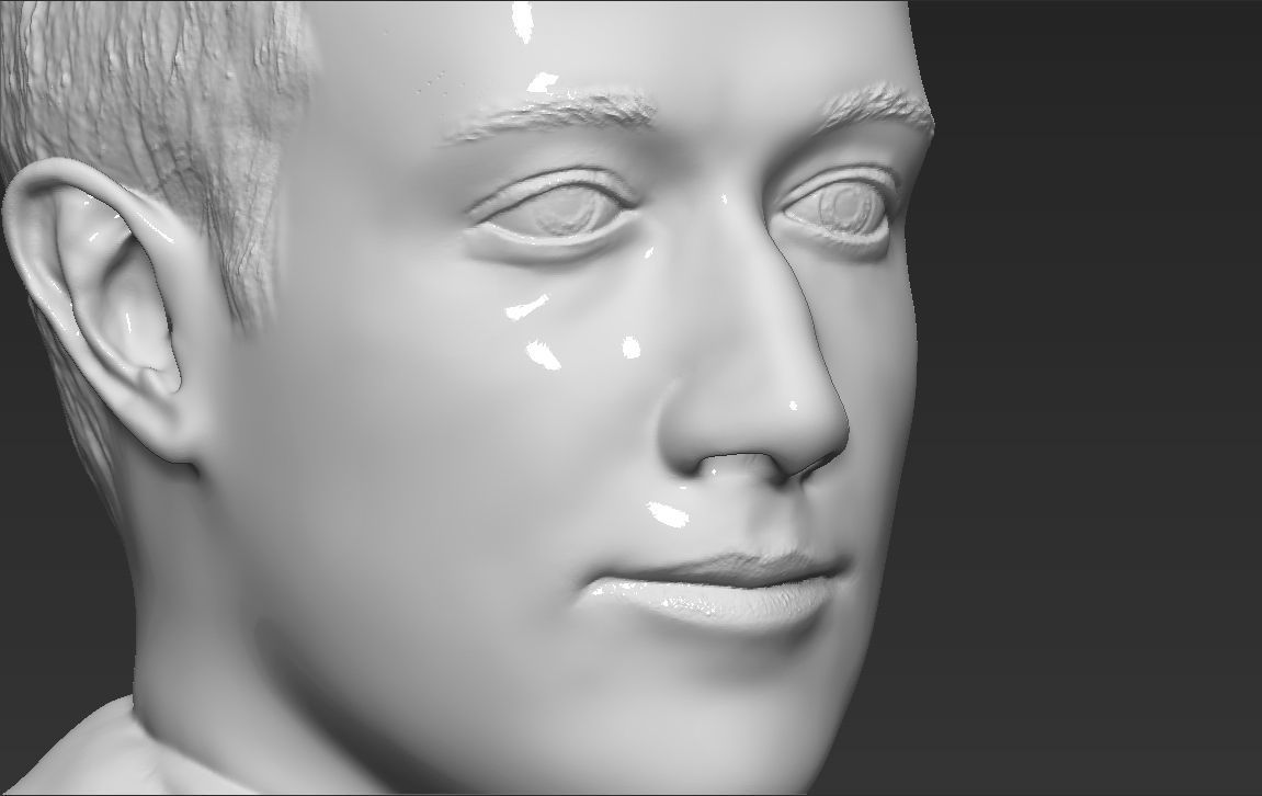 Mark Zuckerberg bust ready for full color 3D printing 3D print model_40