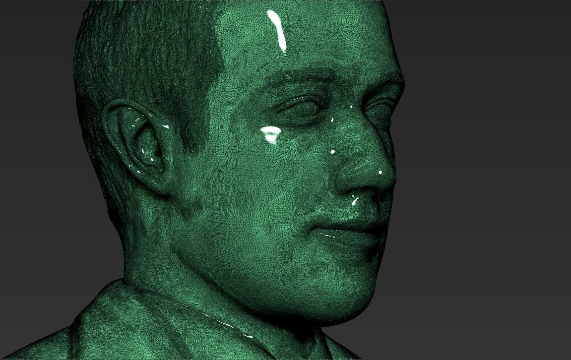 Mark Zuckerberg bust ready for full color 3D printing 3D print model_45