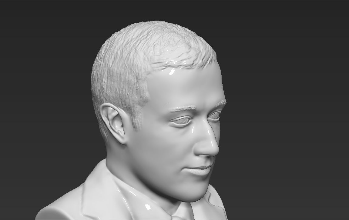 Mark Zuckerberg bust ready for full color 3D printing 3D print model_38