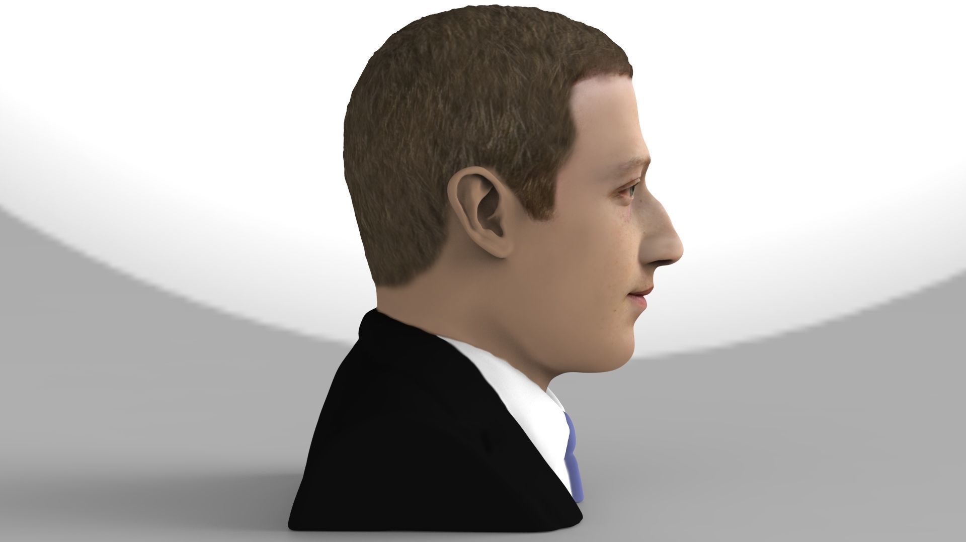 Mark Zuckerberg bust ready for full color 3D printing 3D print model_8