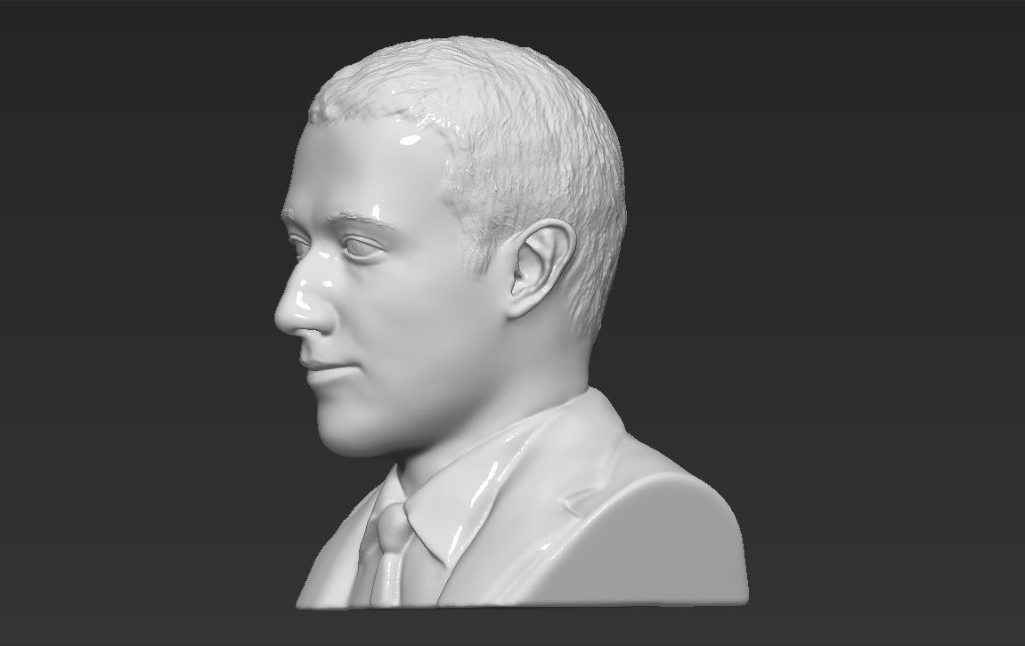 Mark Zuckerberg bust ready for full color 3D printing 3D print model_26