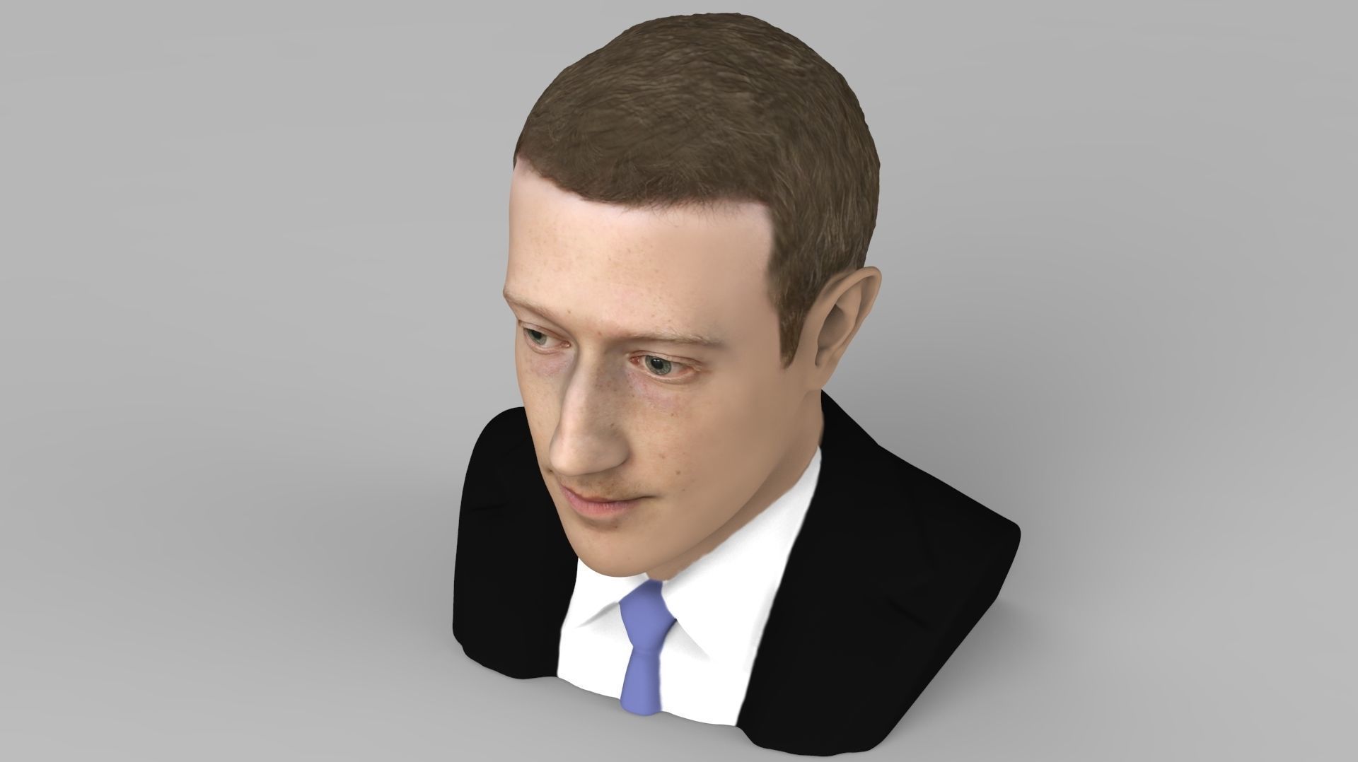 Mark Zuckerberg bust ready for full color 3D printing 3D print model_11