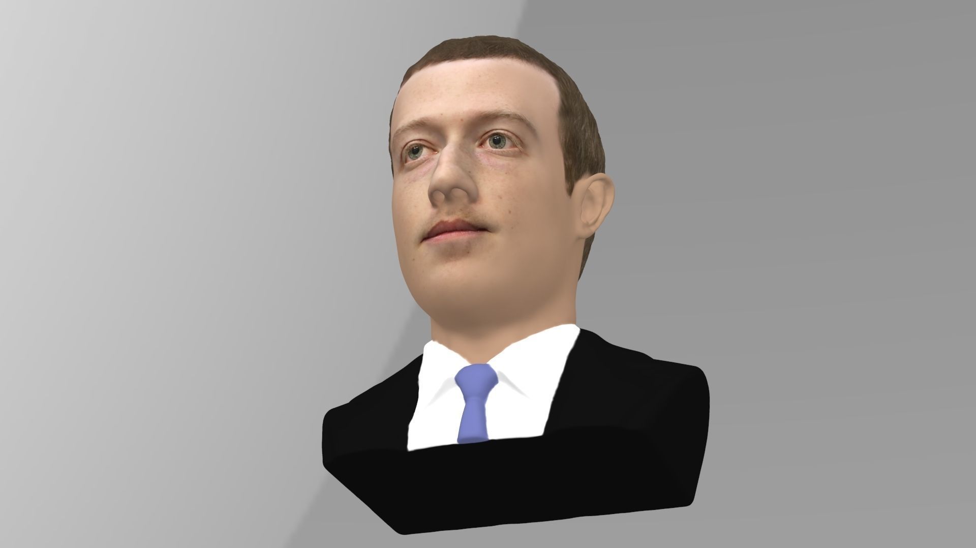 Mark Zuckerberg bust ready for full color 3D printing 3D print model_13