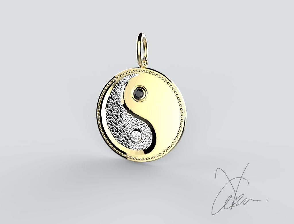 yin yang 3D print model_2
