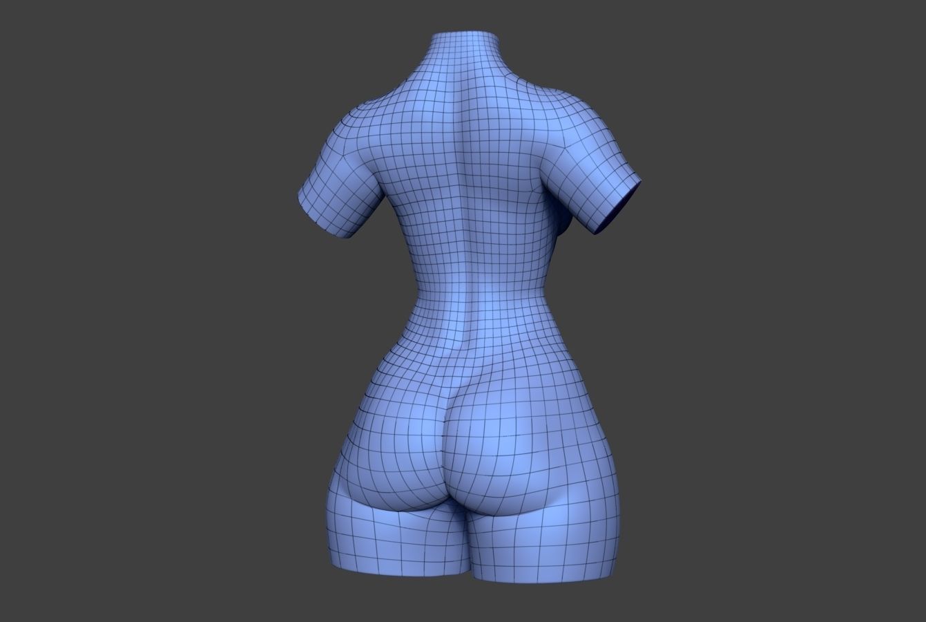Female Torso 14 Low-poly 3D model_11