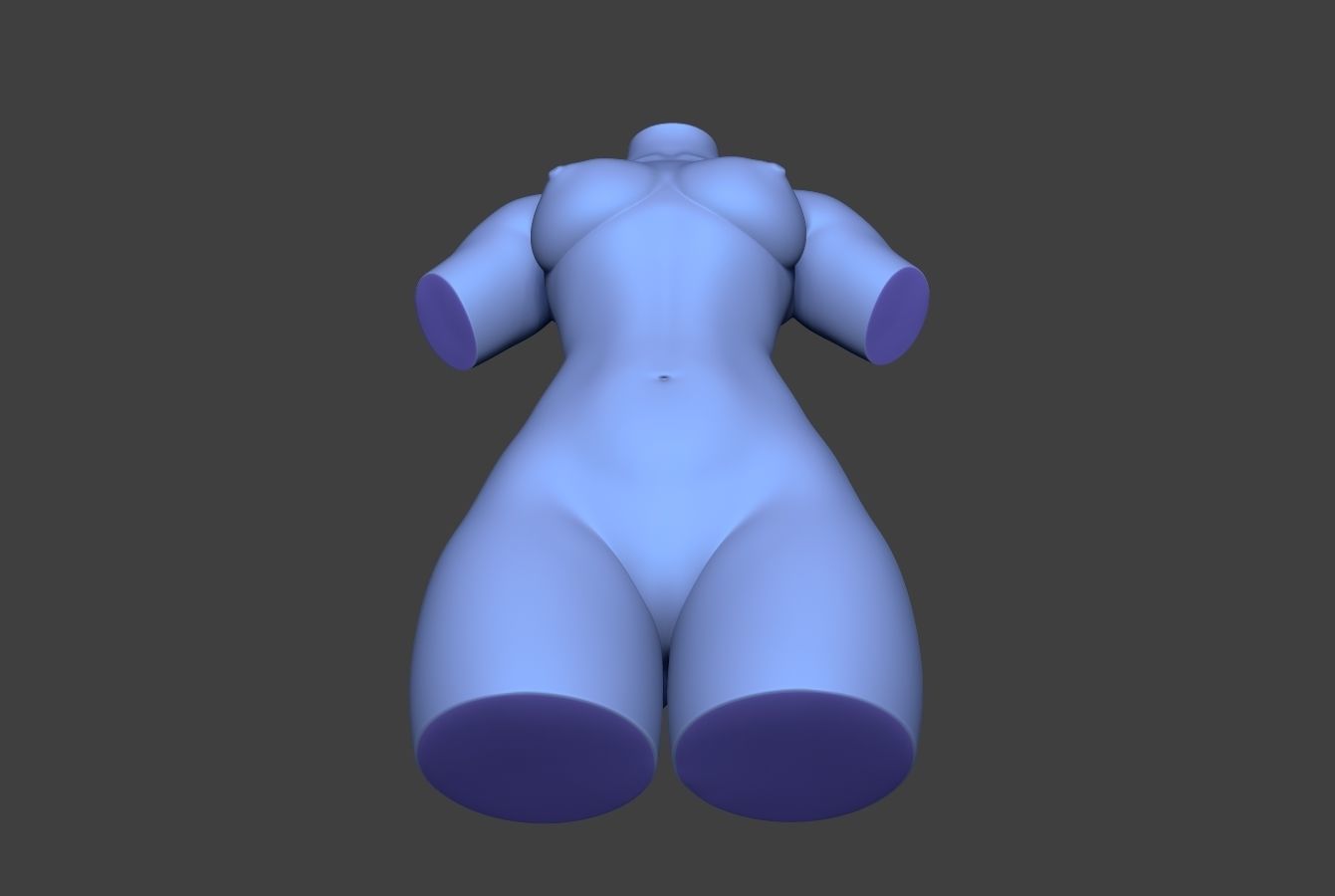 Female Torso 14 Low-poly 3D model_9