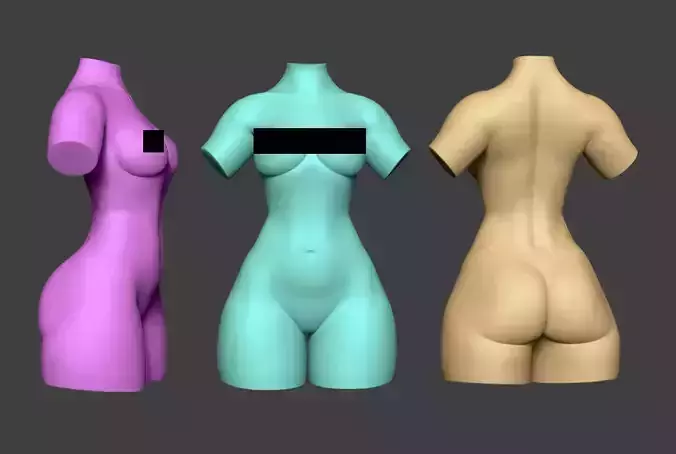 Female Torso 14 Low-poly 3D model Female Torso 14 Low-poly 3D model