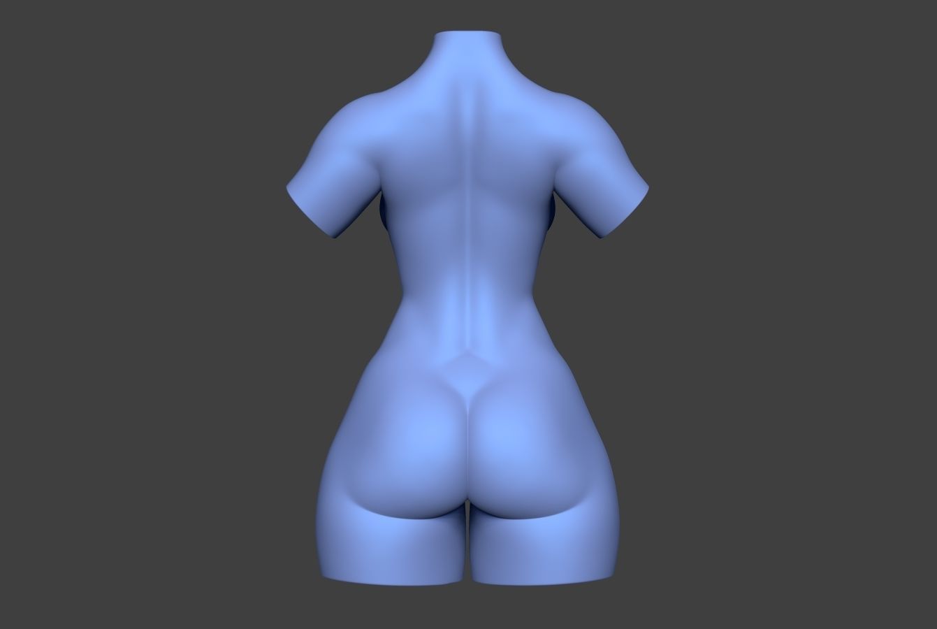 Female Torso 14 Low-poly 3D model_4