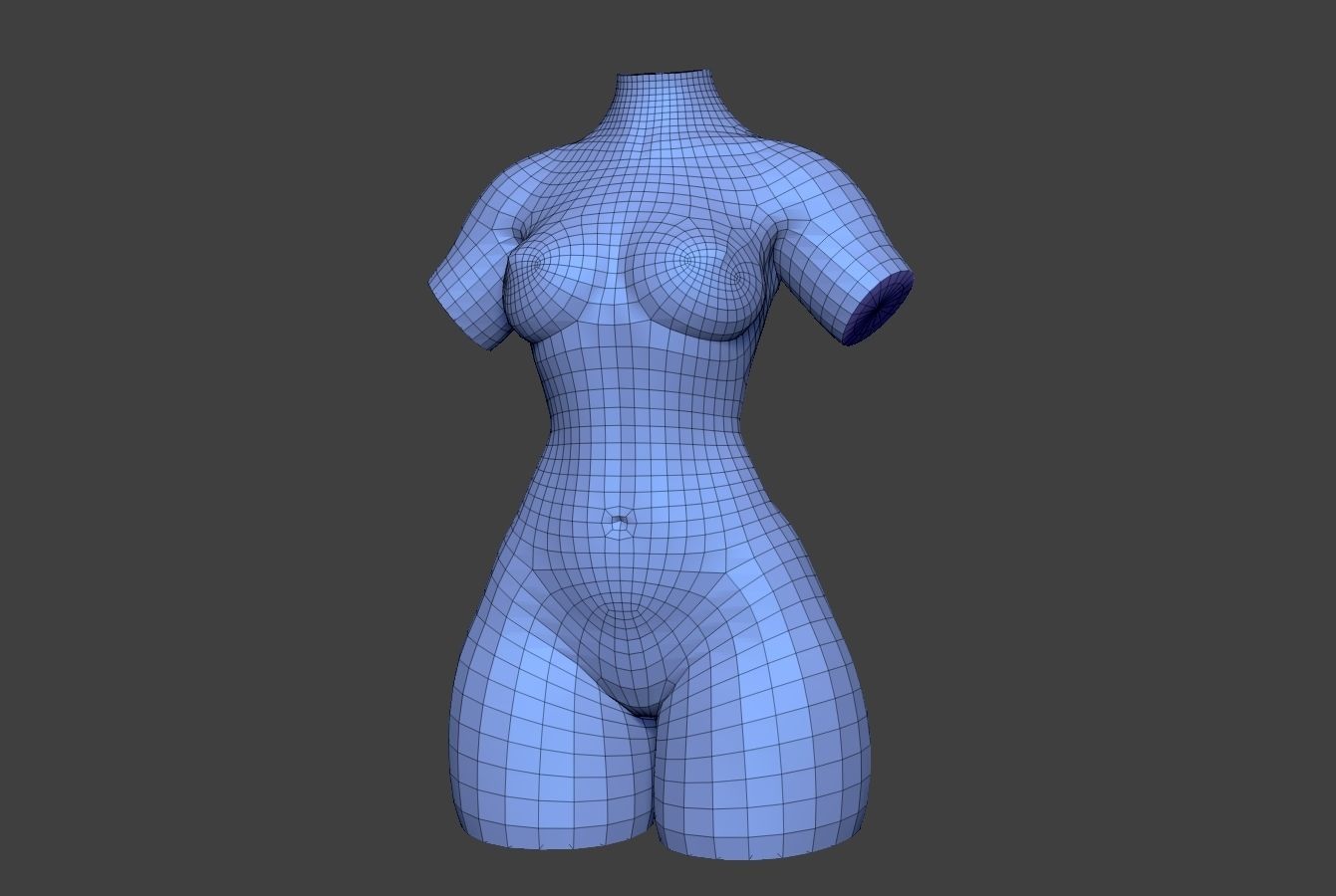 Female Torso 14 Low-poly 3D model_13