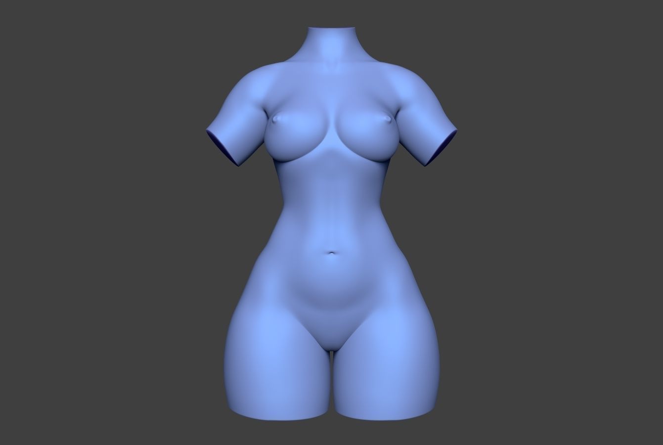 Female Torso 14 Low-poly 3D model_2