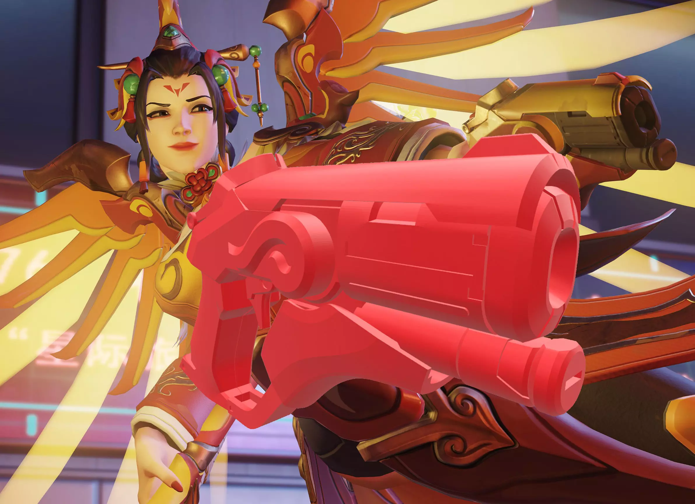 Overwatch Mercy Cosplay - Red Pheonix Blaster 3D print model