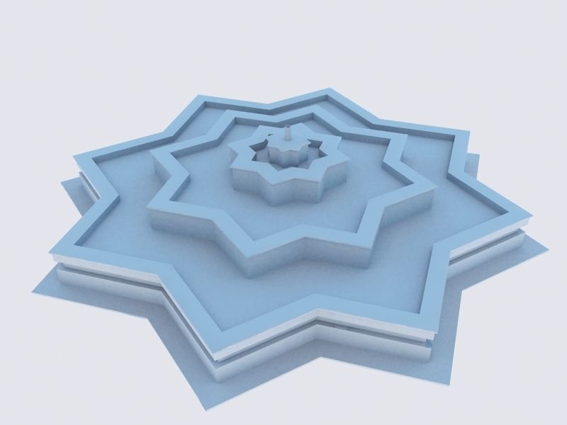 Traditional Moroccan Fountain  3D model_4