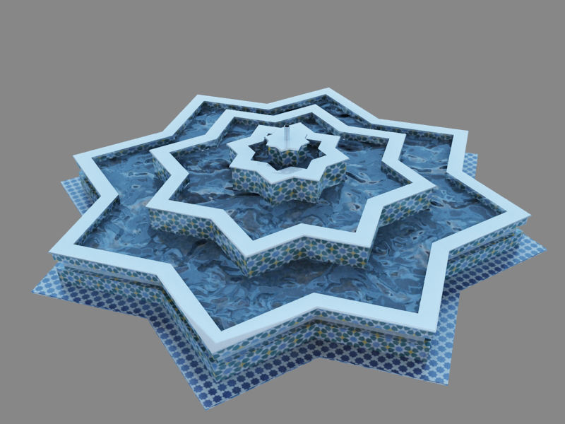 Traditional Moroccan Fountain  3D model_2