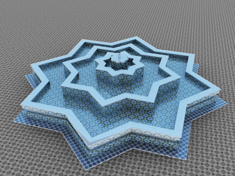 Traditional Moroccan Fountain  3D model_3