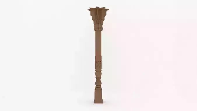 Baluster wooden lamp post