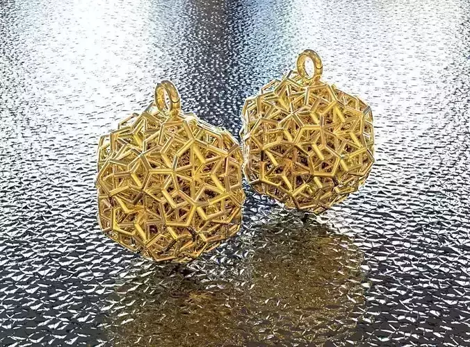 BRO WOVEN DODECAHEDRON EARRING