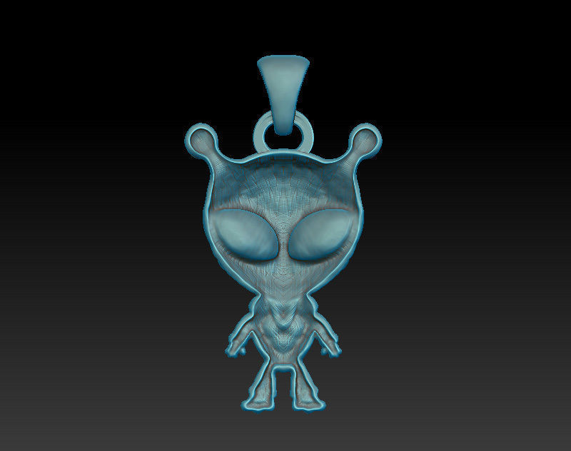 Alien pendant necklace printable jewelry model 3D print model_3