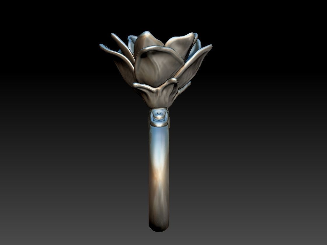 Lotus flower ring printable jewelry model 3D print model_5