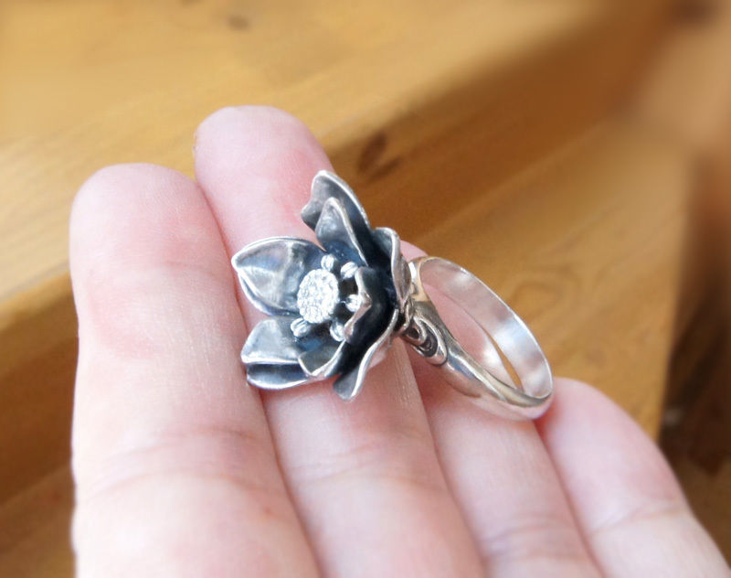 Lotus flower ring printable jewelry model 3D print model_2