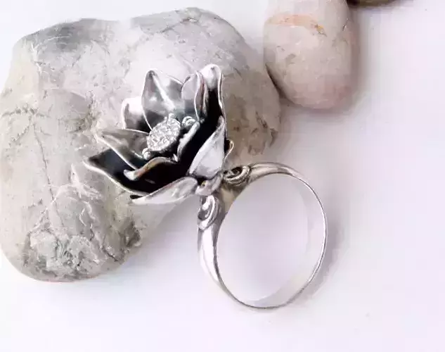 Lotus flower ring printable jewelry model 3D print model