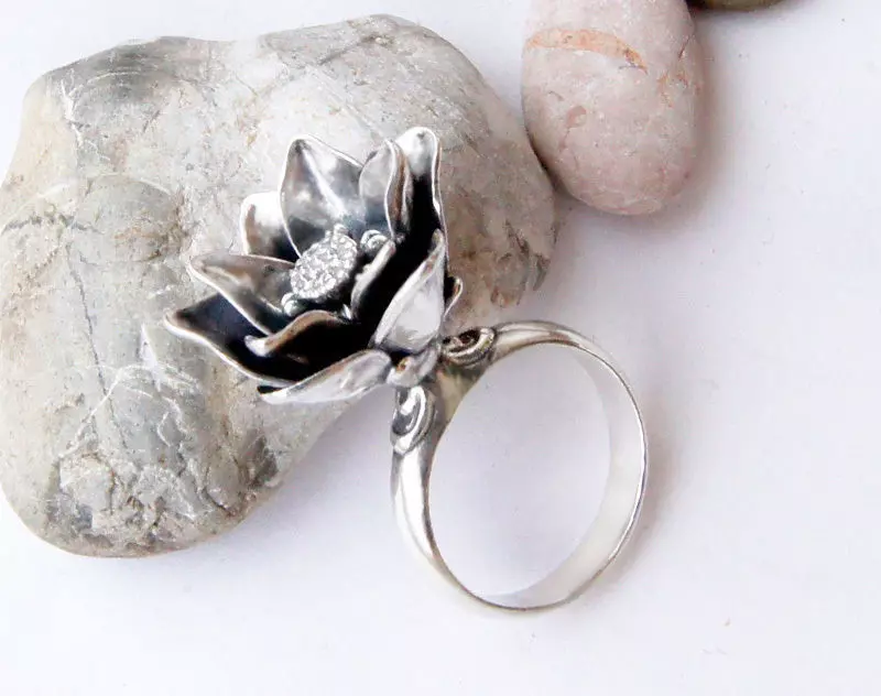 Lotus flower ring printable jewelry model 3D print model_0