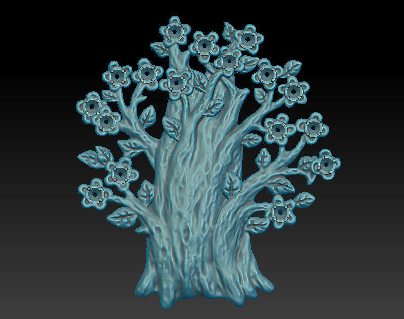 Tree brooch printable jewelry model 3D print model_3