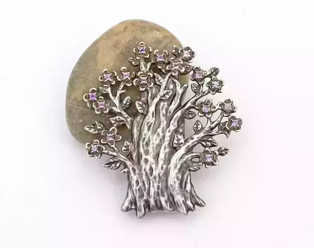 Tree brooch printable jewelry model 3D print model