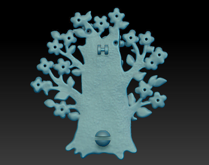 Tree brooch printable jewelry model 3D print model_5