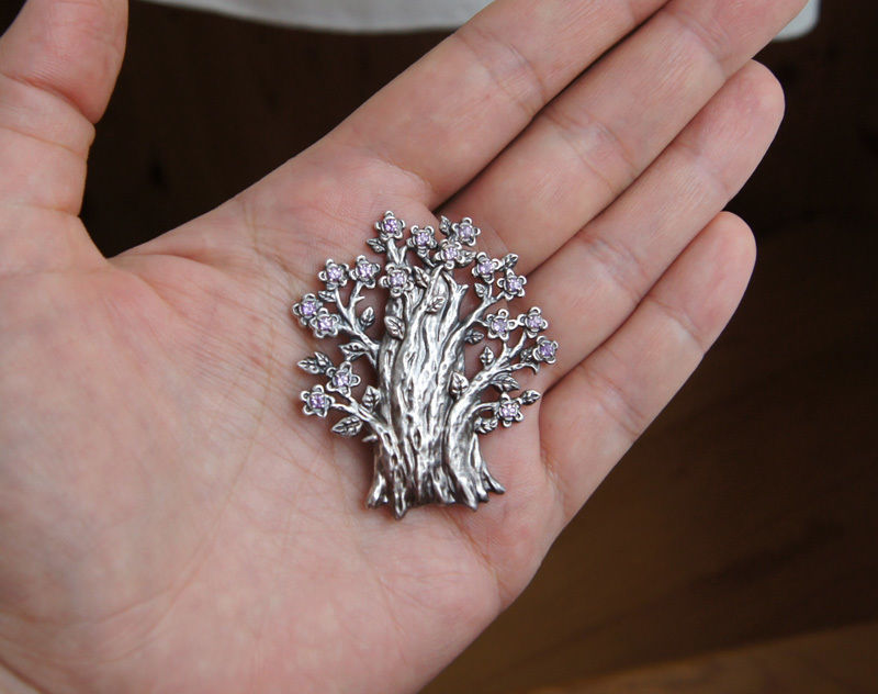 Tree brooch printable jewelry model 3D print model_2
